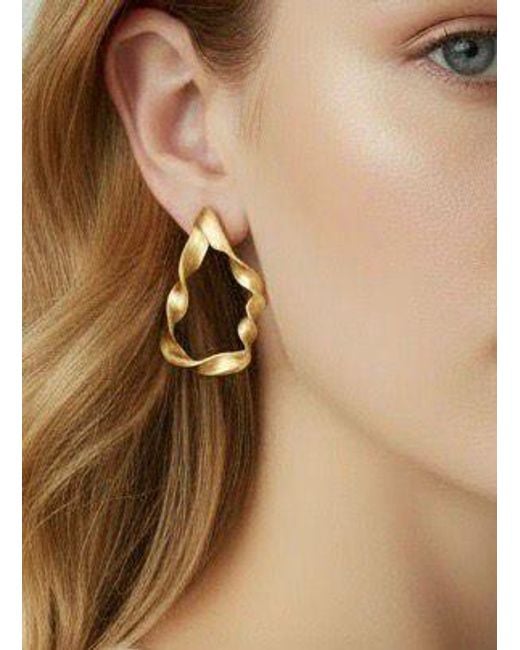 Mitsymay Jewellery Metallic Twists & Tangled Teardrop Earrings