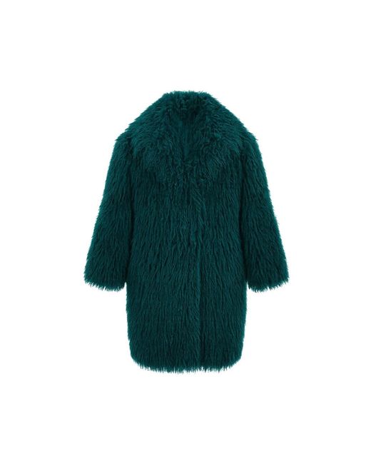 Yumi' Green Luxe Long Hair Fur Coat