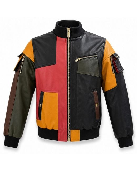 Zasta Studio Black Artifact Theory Leather Bomber Jacket