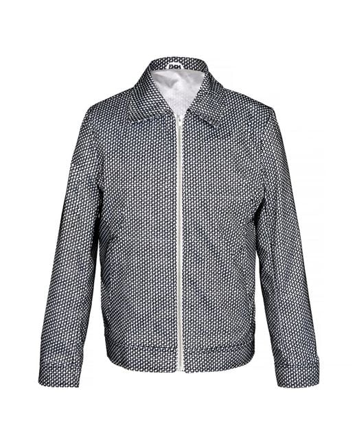 DAVID WEJ Gray Washington Aviator Jacquard Jacket for men