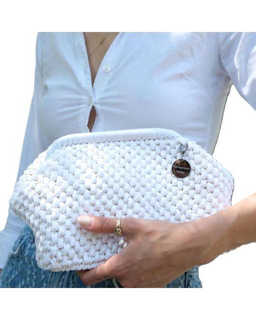 Springmoonatelier White Abudance Raffia Bag