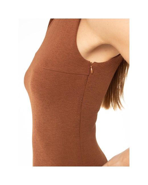 Monosuit Brown Today Asymmetric One-Sleeve Midi Dress