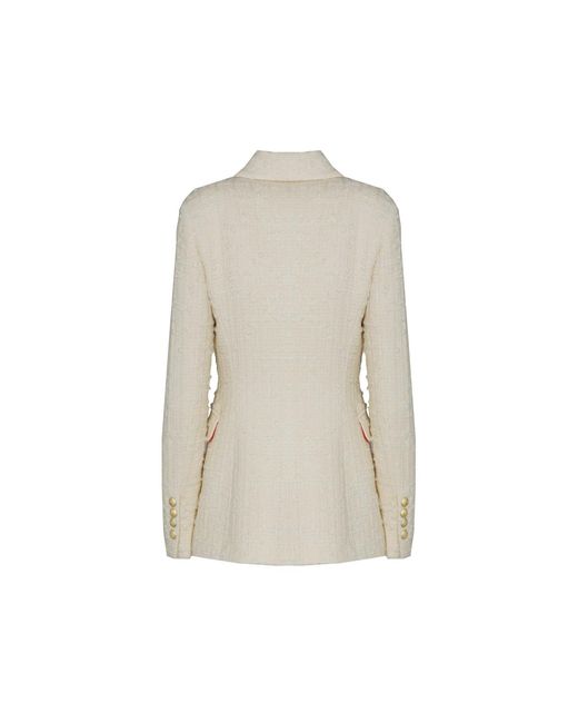 The Extreme Collection White Neutrals Double-Breasted Blazer Ivory Giotto