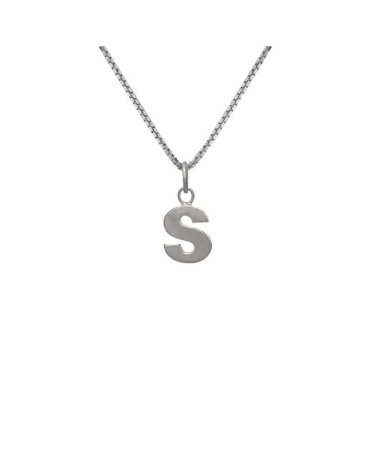 Edge Only Metallic Letter Pendant "S" Initial Necklace Sterling for men