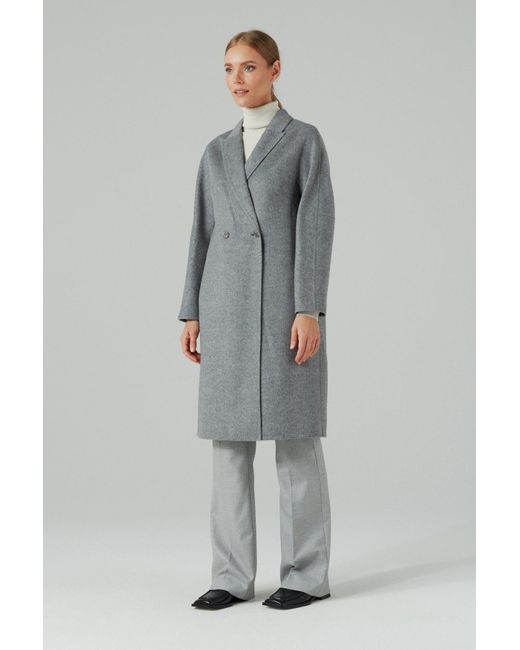 InAvati Gray Double-Faced Wool Coat
