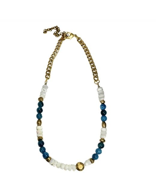 Rachel Nathan Metallic Apatite & Mother Of Pearl Necklace