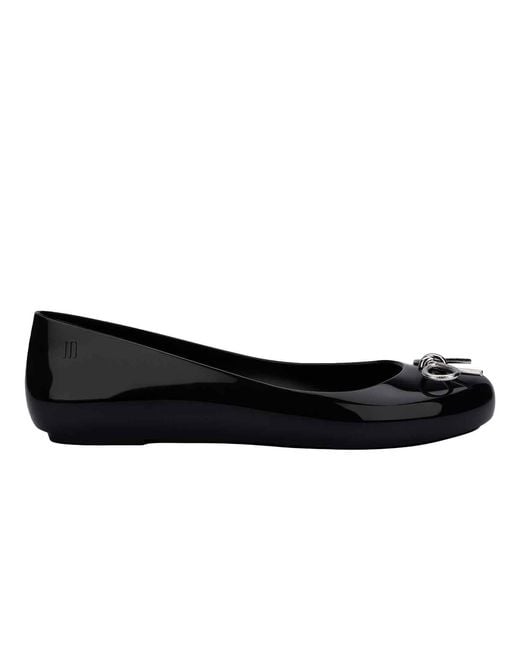 Melissa Black Sweet Love Chrome Ballet Flat