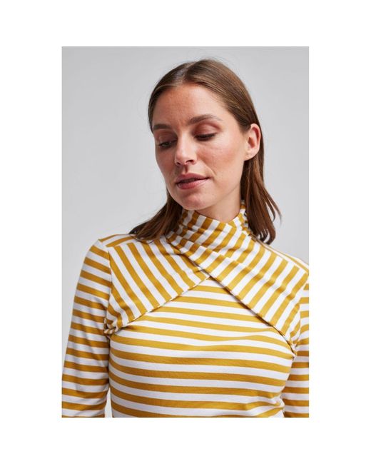 Marianna Déri Metallic Shirt With Twist Collar-Mustard