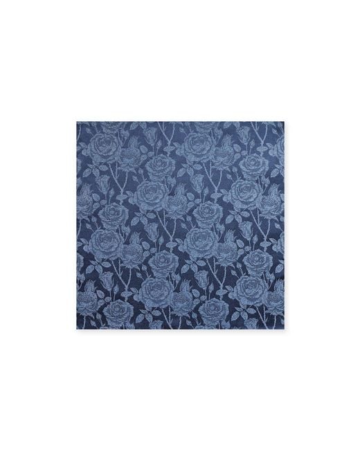Gresham Blake Blue Rose Pocket Square for men