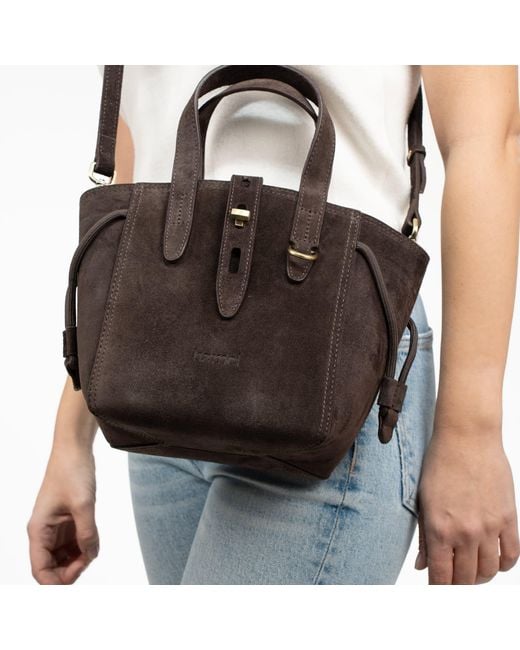 Hamel Atelier Black Spiga Suede Tote Bag