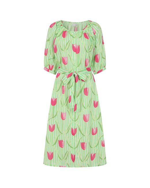 Luella Fashion Green Nice Short Cotton Dress