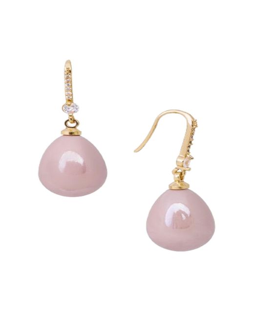 Saachi Pink Colored Pearl Dangle Earrings
