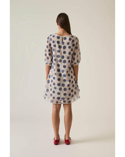 James Lakeland White Neutrals -Cream Polka Dot Dress