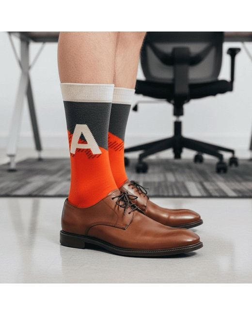 Peper Harow - Made in England Red Alphabet Socks – A for men