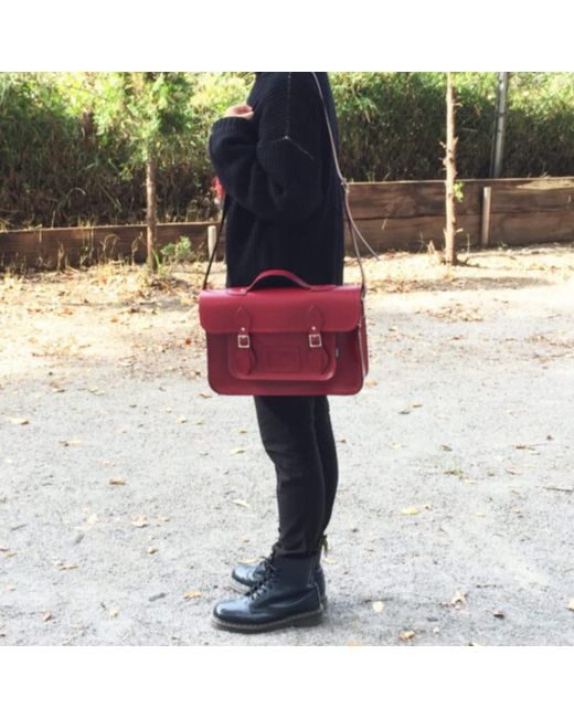 Zatchels Red Handmade Leather Backpack Satchel