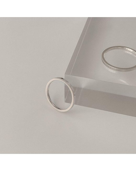 Cote Cache White Classic Flat Band Ring