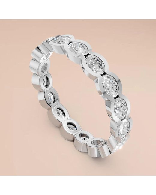 Aya Fine Jewelry White Oval Lab Diamond Eternity Ring