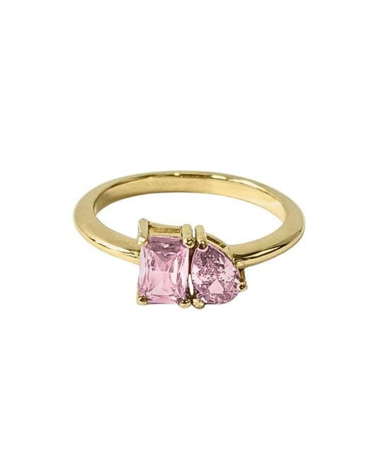 Belinda Jewelz Metallic Toi Et Moi Topaz Birthstone Ring