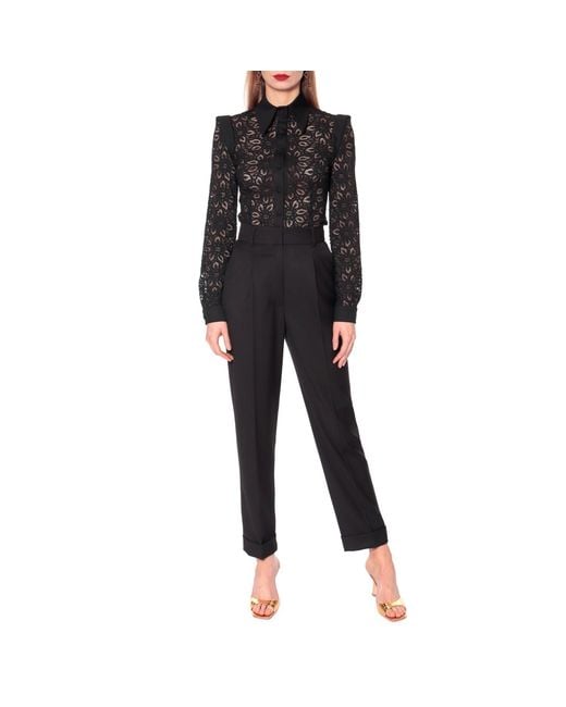 AGGI by HALEWSKI Black Kelly Rich Tailored Trousers With Cuffs