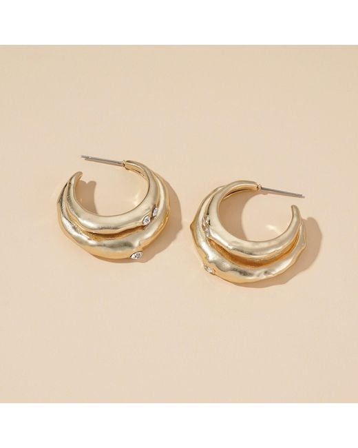 Rare Matters Jewelry Metallic Modern Stacked Hoops Earrings