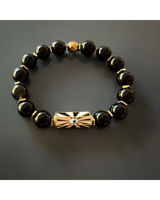 Ebru Jewelry Black Onyx Evil Eye Bracelet