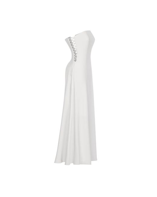 Elsava White Long Dress