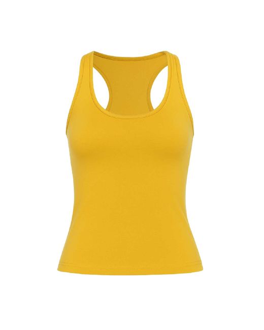 Conquista Yellow Mustard Micromodal-Blend Jersey Racerback Tank Top