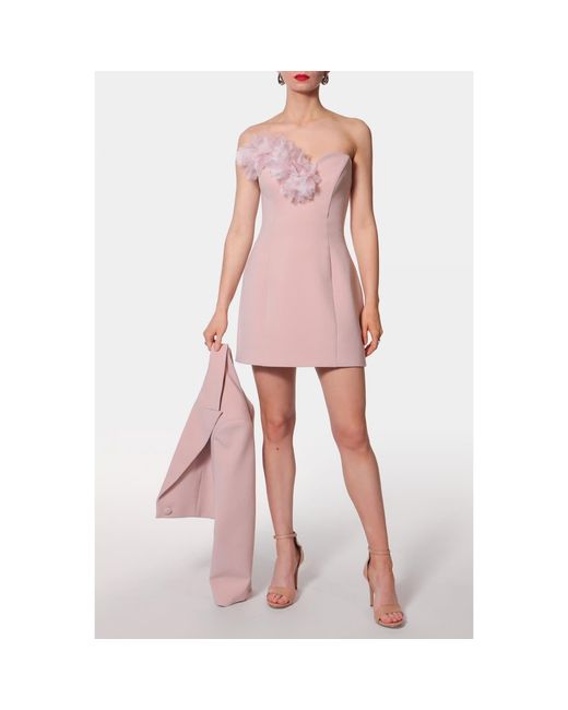 AGGI by HALEWSKI Pink Azalia Peach Mini Strapless Dress