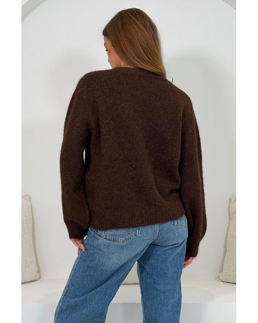 Girl In Mind Brown Lovey Button Up Cardigan