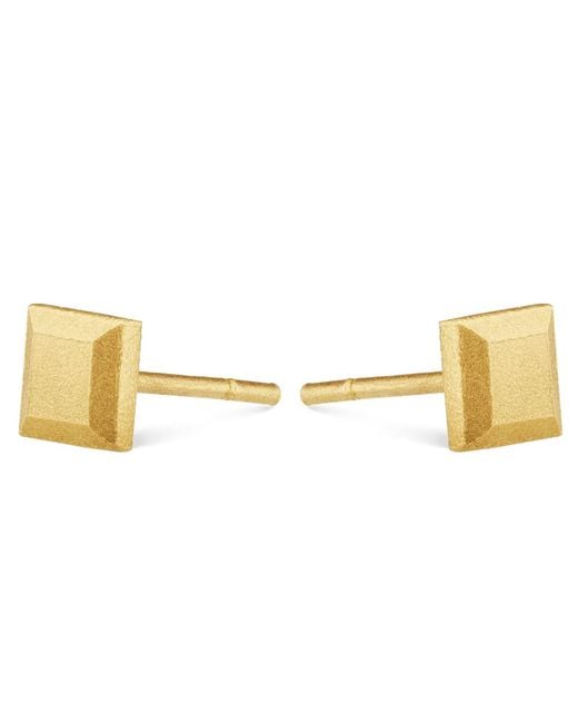 7879 Metallic Square Bullion Stud Earrings