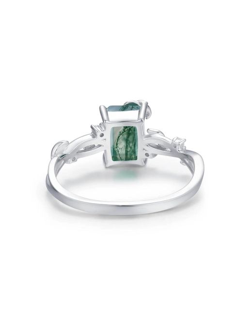 Azura Jewelry New York Green Ring Of Earth Moss Agate Vermeil