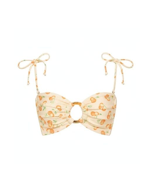 Montce Natural Cherry Sherbet Tori Ties Bandeau Bikini Top