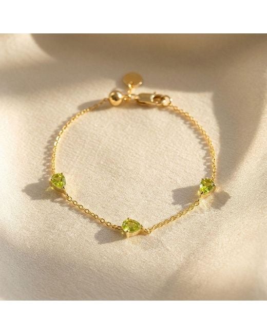 Harfi Metallic Peridot August Birthstone Minimalist Bracelet