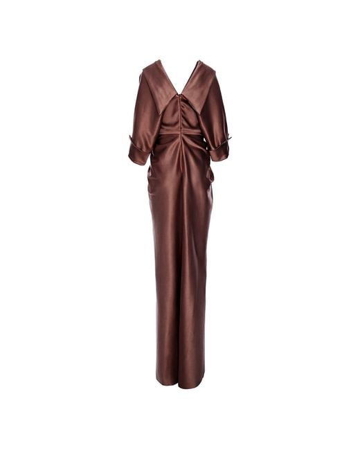 Acob a Porter Red Draped Maxi Dress