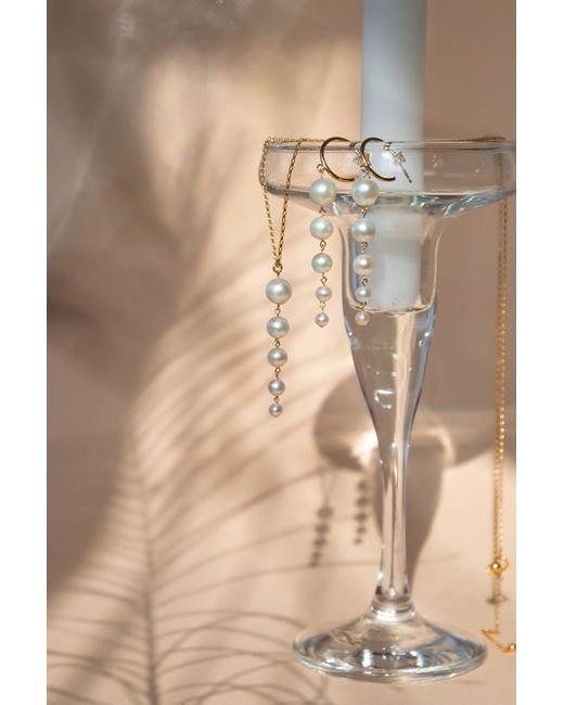 Katy Faye Metallic Catherine Pearl Earrings