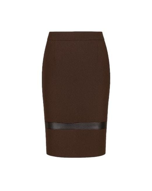 Conquista Brown Classic Straight Skirt