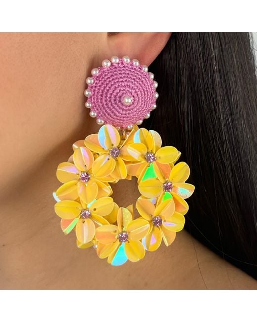 PINAR OZEVLAT Pink Petite Yasmine Hoops
