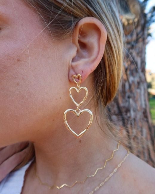 Marcia Moran Metallic Ibisa Open Heart Earrings