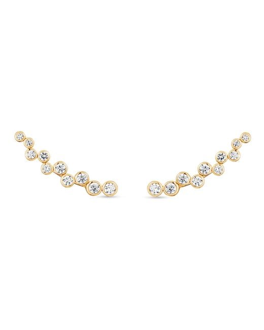 SALLY SKOUFIS Metallic Minx Ear Climber With Made Cz Diamond Stimulant