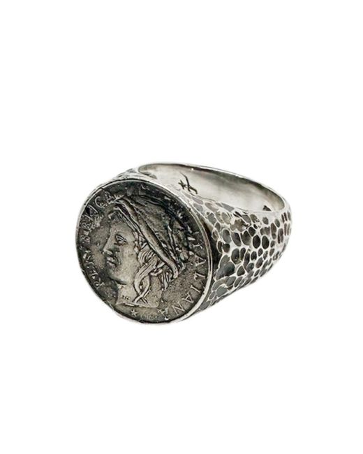 Tg-Jewellery by Tamara Gervasio Multicolor Roman Lira Coin Signet Ring – Sterling Artisan Design for men