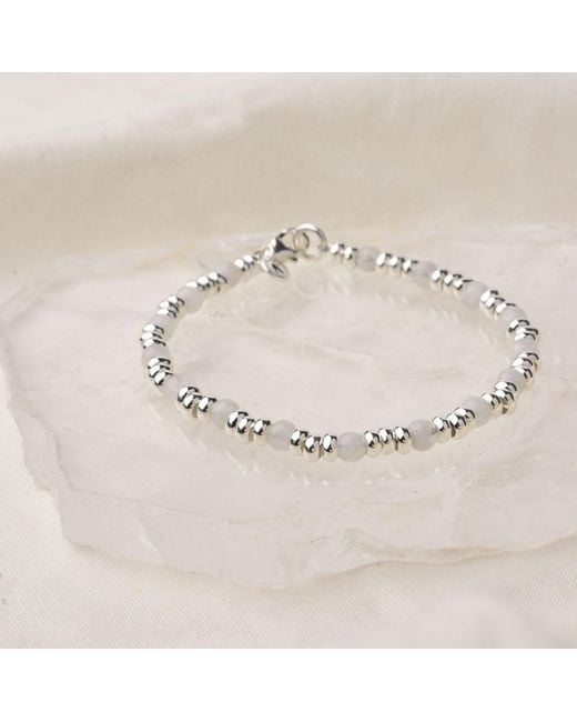 Nellou Jewellery Metallic Gem Bracelet June Birthstone Moonstone Sterling