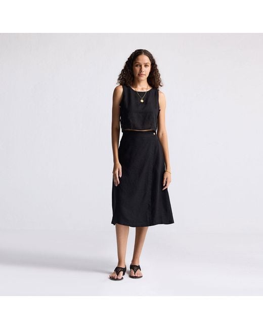 REISTOR Blue Overlap Midi Skirt