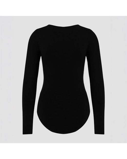 Maan Istanbul Black Folds Detail Bodysuit