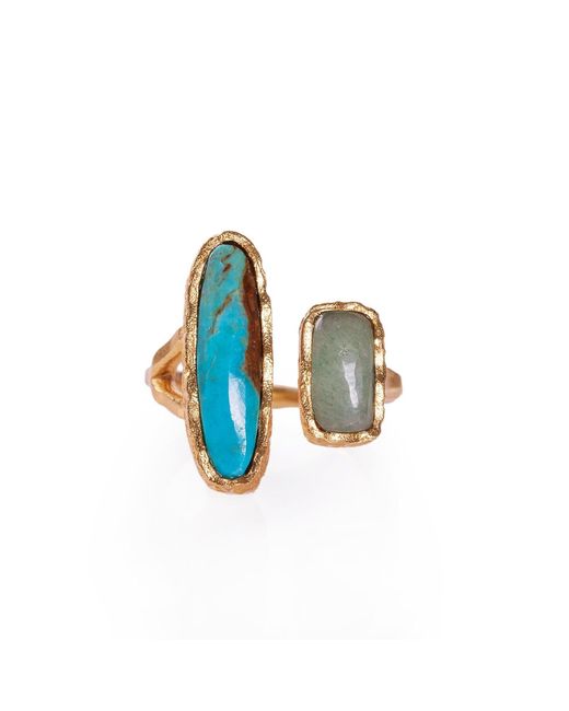 Christina Greene Blue Deco Twin Stone Ring