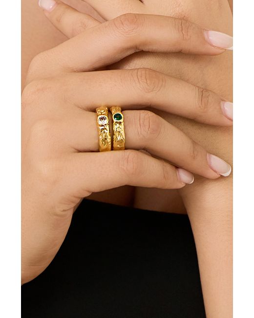 Classicharms Metallic Sylvie Molten Emerald Stackable Ring