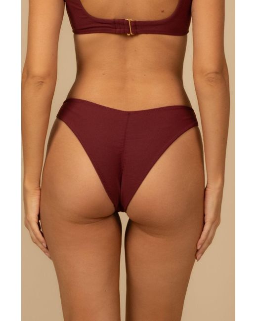 Montce Red Sporty Lulu Zig-Zag Stitch Bikini Bottom