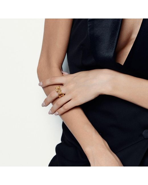 Meulien Metallic Budding Flower Ring Set
