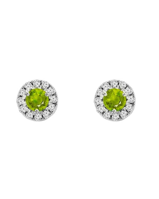Augustine Jewels Green Birthstone Halo Earrings