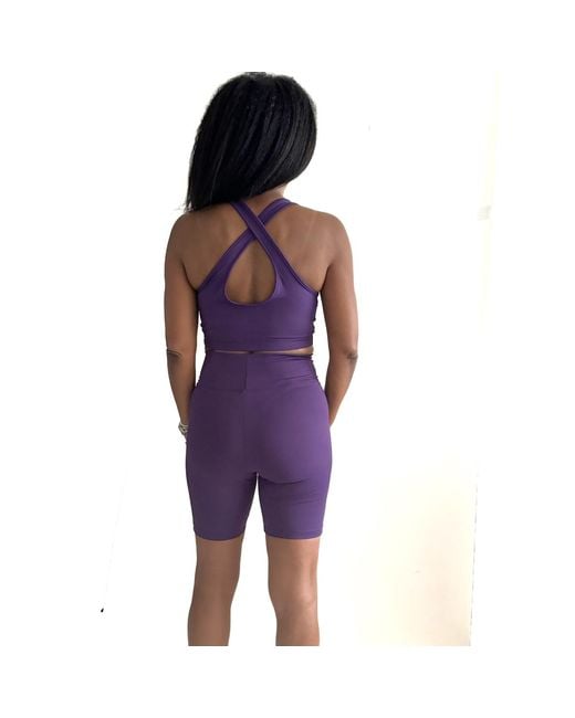 Brasini Swimwear Purple High Waisted Bike Shorts