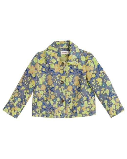 Louche Green Salut Fairytale Jacquard Cropped Jacket